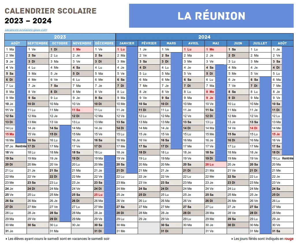Calendrier des vacances scolaires 2023 - 2024 en France - Le Petit Moutard
